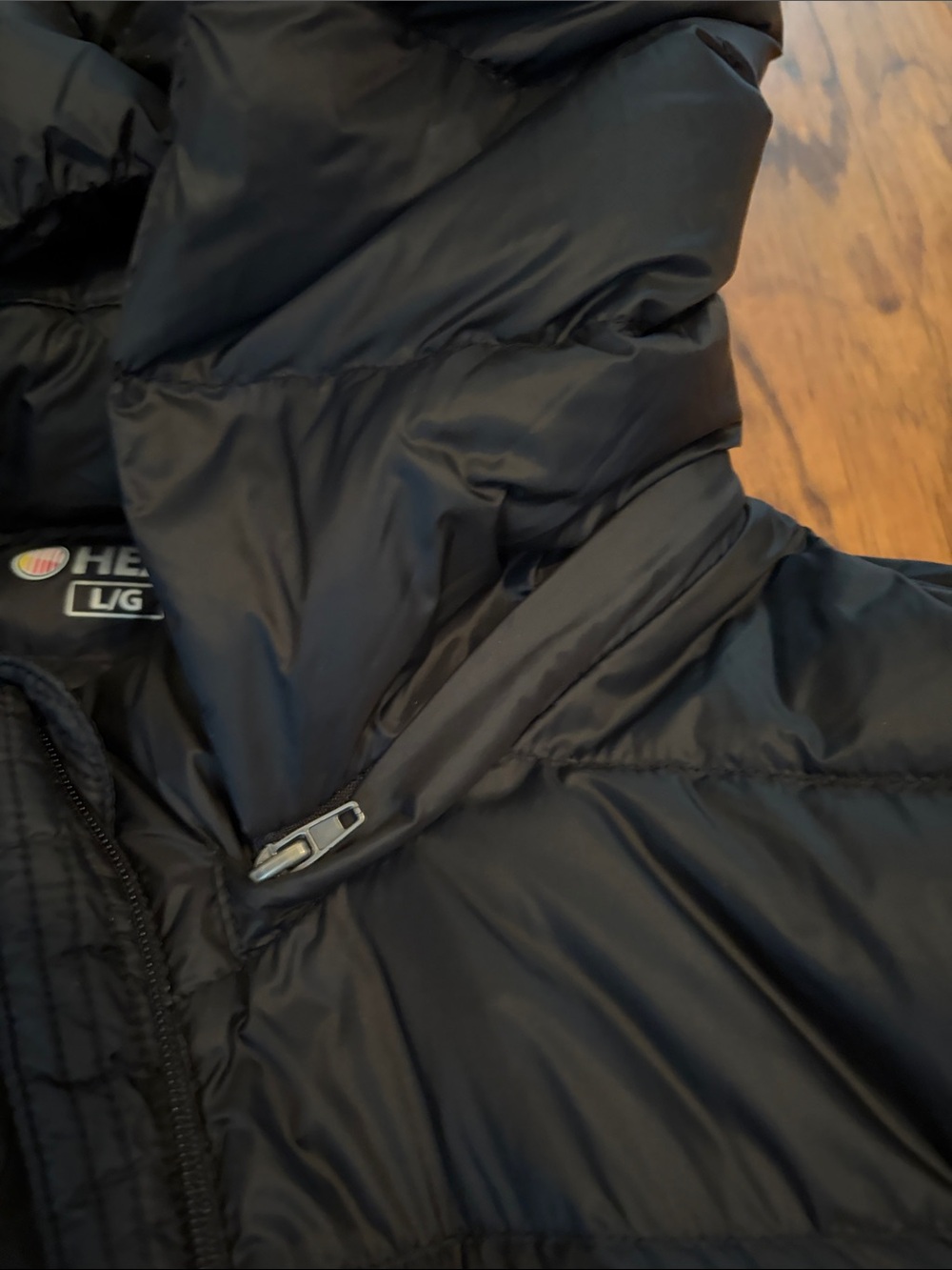 Heat Keep Women's Hooded Packable Black Puffer Jacket - Picture 5 of 7